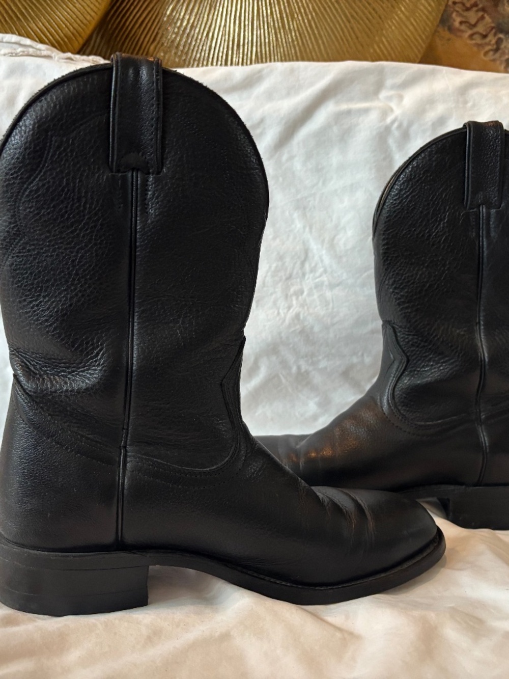 Black Leather Boulet Boots - Made in Canada - Size 7